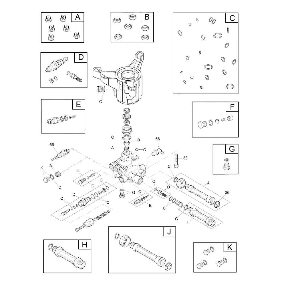 Pump (80021775) Diagram and Parts List for 021022-00  Briggs and Stratton Pressure Washer